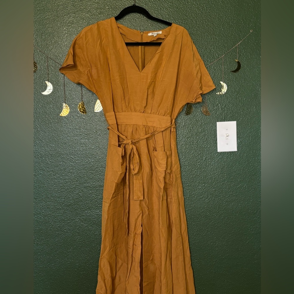 Madewell dress linen blend tie waist size 4 medium